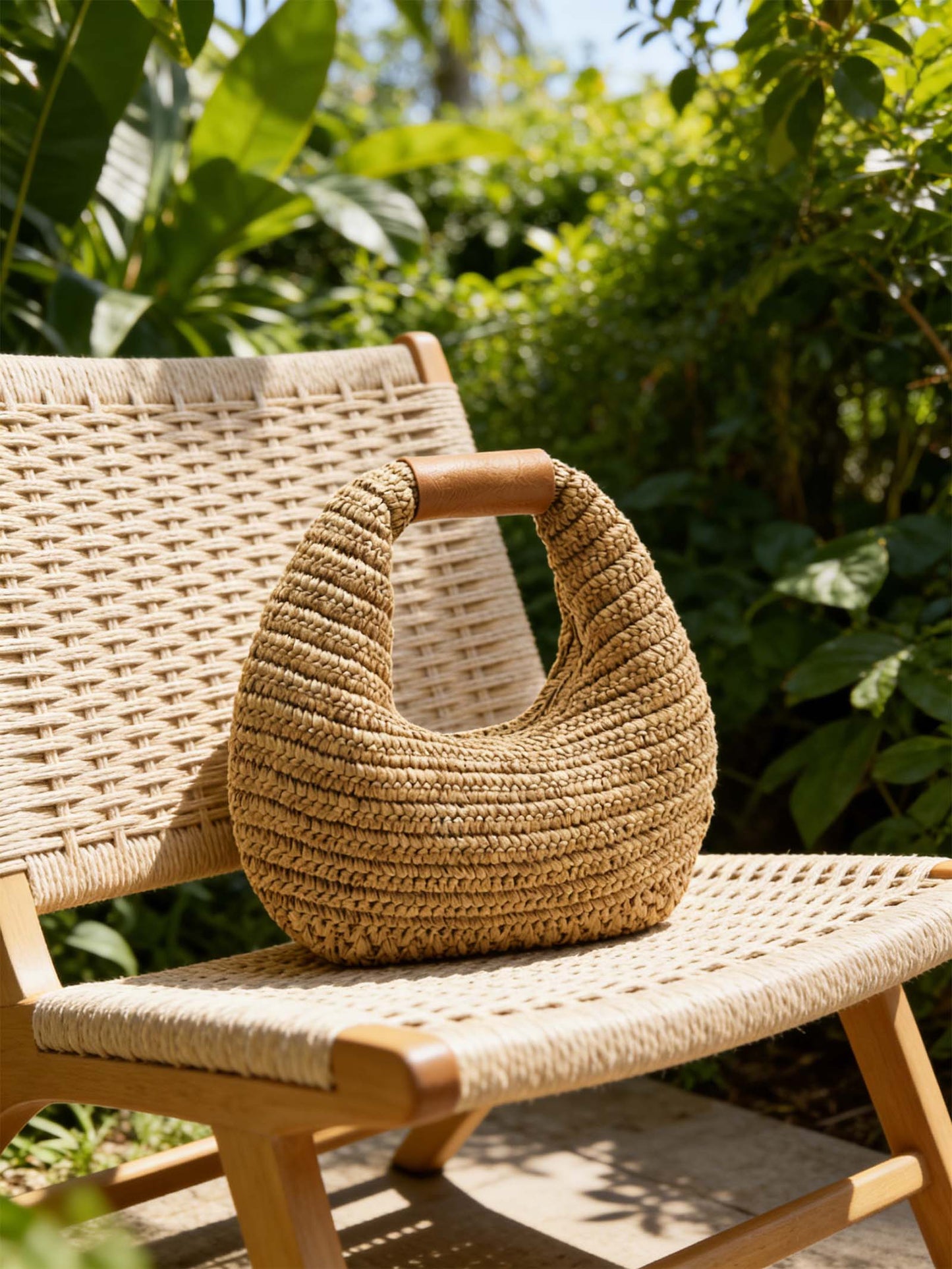 Bolso de Mano de Paja Trenzado