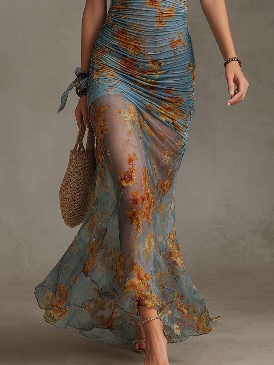 Vestido Largo Estampado Boho