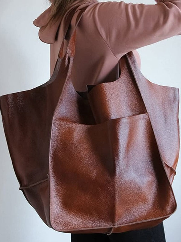 Bolso de Hombro Grande de Piel Sintética Suave y Gran Capacidad