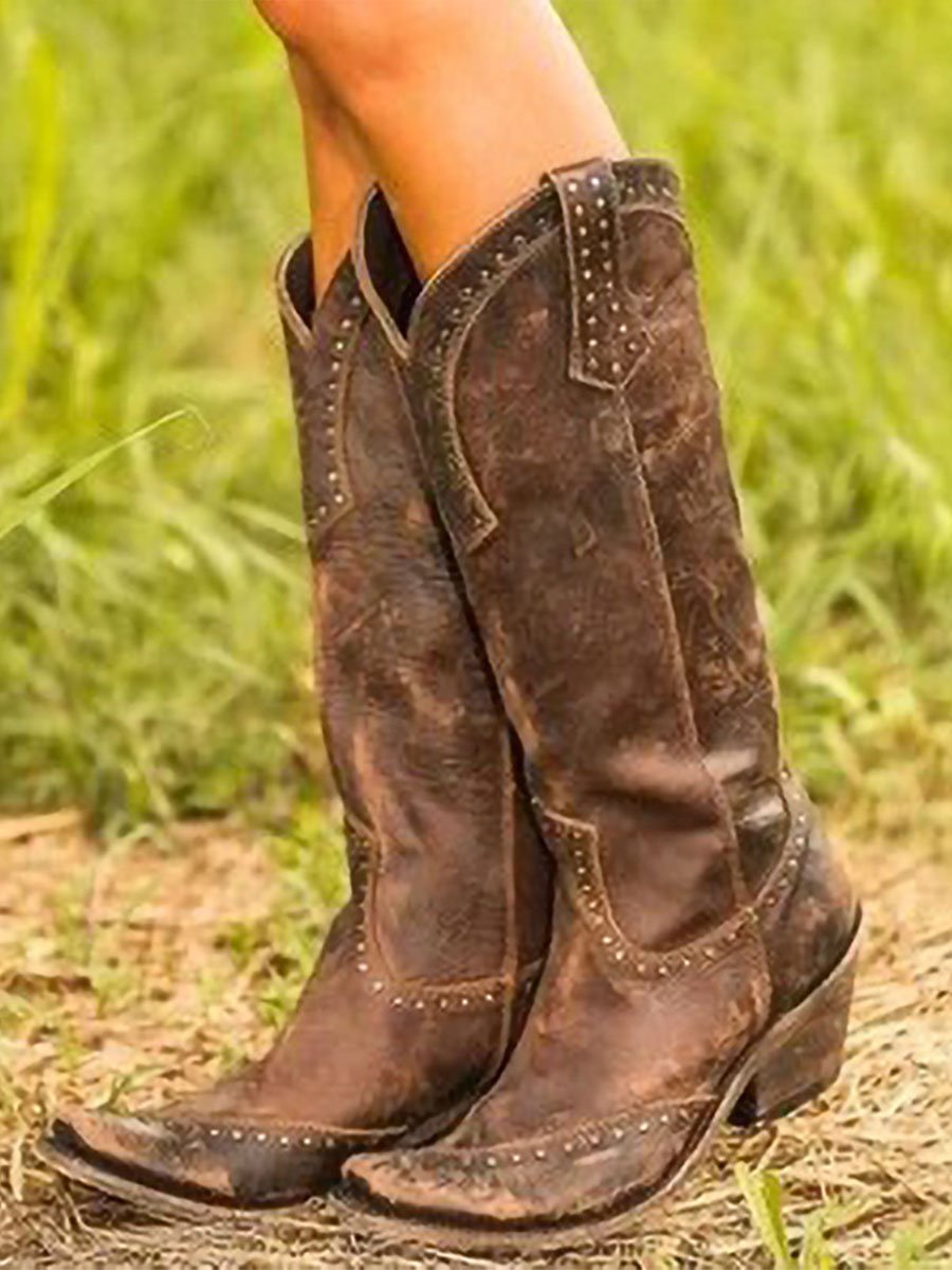 Botas Cowgirl Vintage con Remaches