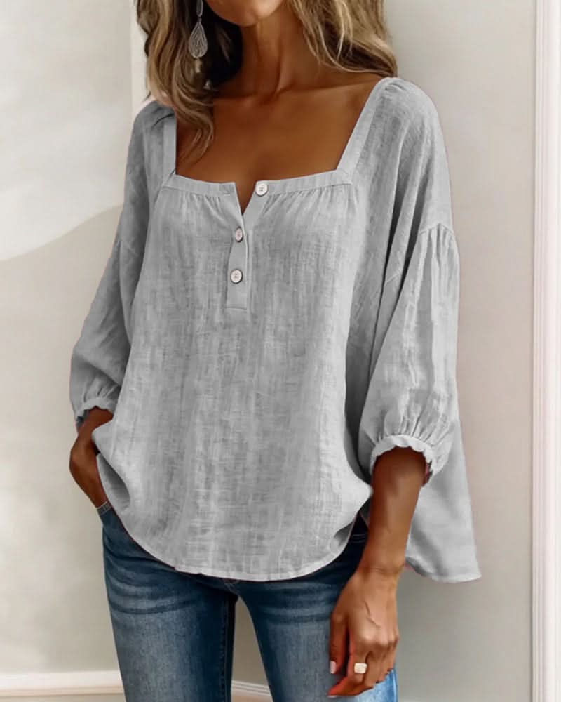 Blusa Florence Manga Abullonada