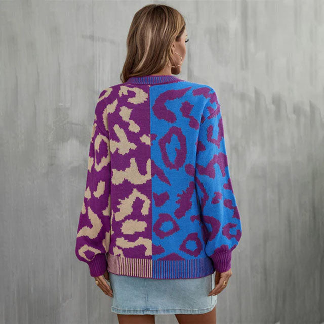 Jersey de Punto Patchwork Leopardo