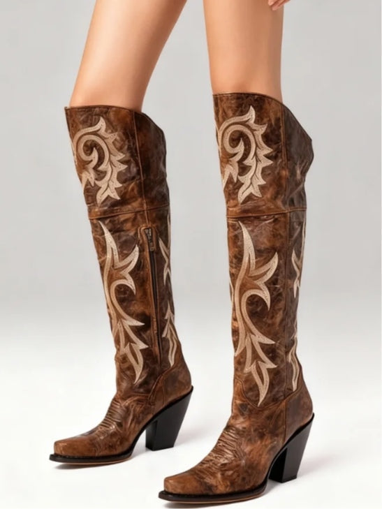 Botas Biker Altas de Ante Vintage