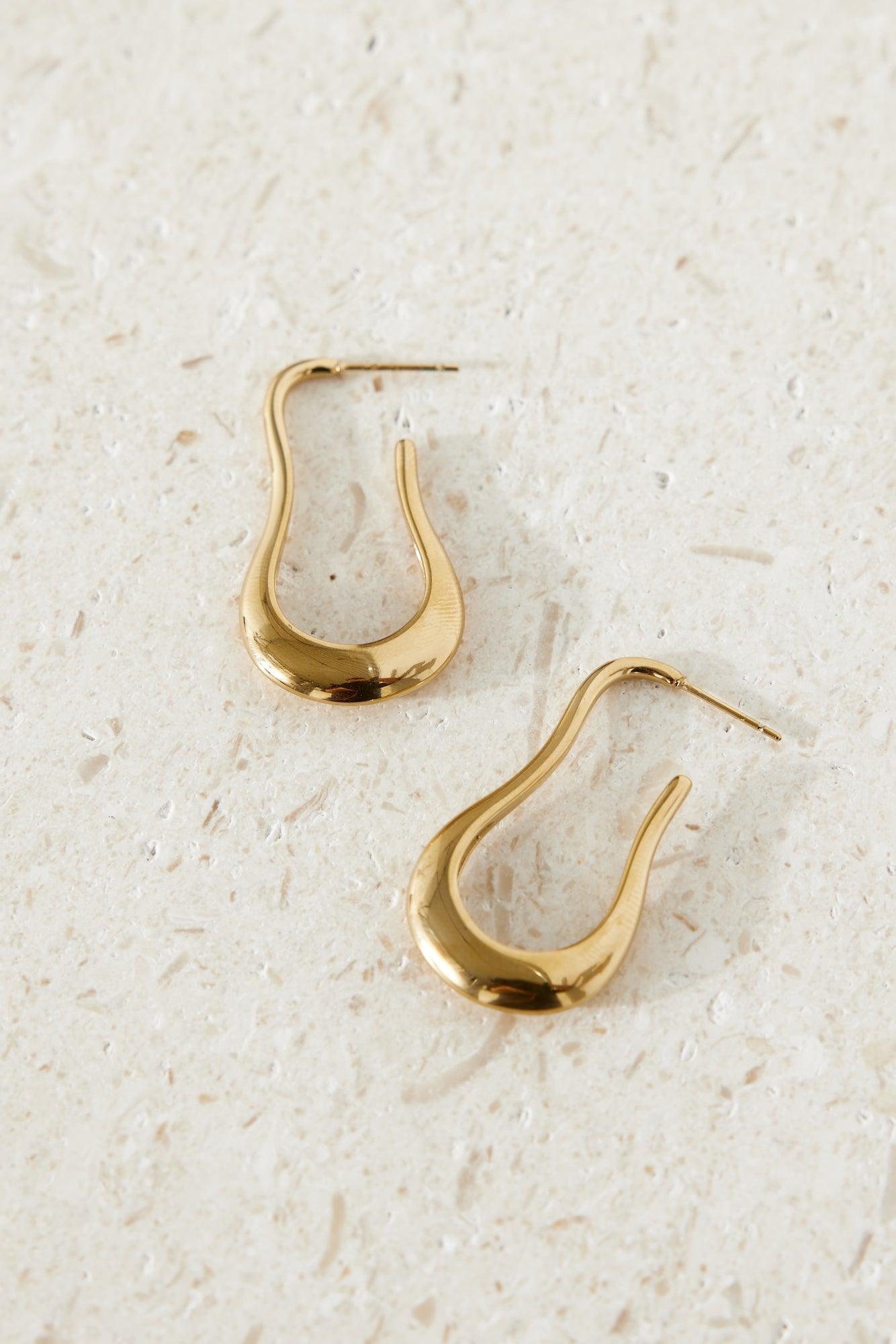 Pendientes Dance Girl de Aro Abierto Chapados en Oro de 18K