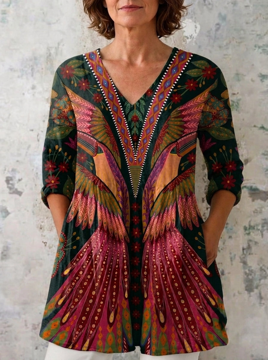 Blusa Larga con Estampado Llamativo