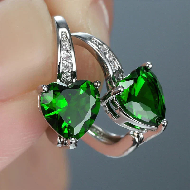 Pendientes Cristal Verde Esmeralda
