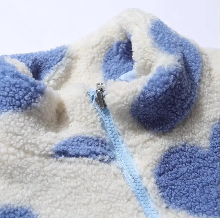 Dianne | Chamarra polar reversible con corazones