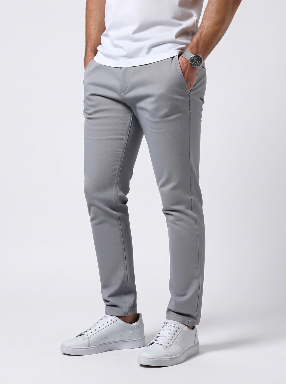 Chinos Slim Fit con fondo blanco
