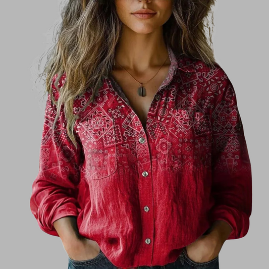 Blusa con Estampado Floral Retro