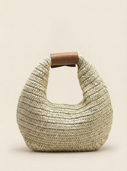 Bolso de Mano de Paja Trenzado