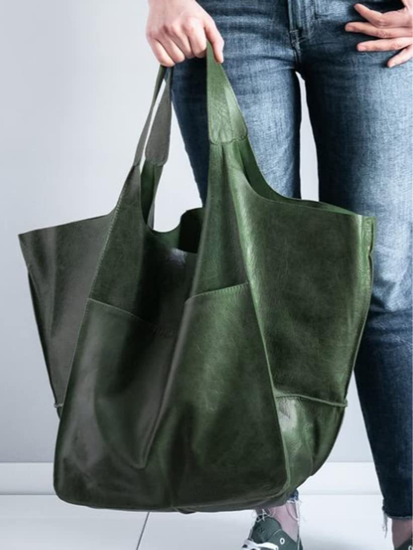Bolso de Hombro Grande de Piel Sintética Suave y Gran Capacidad