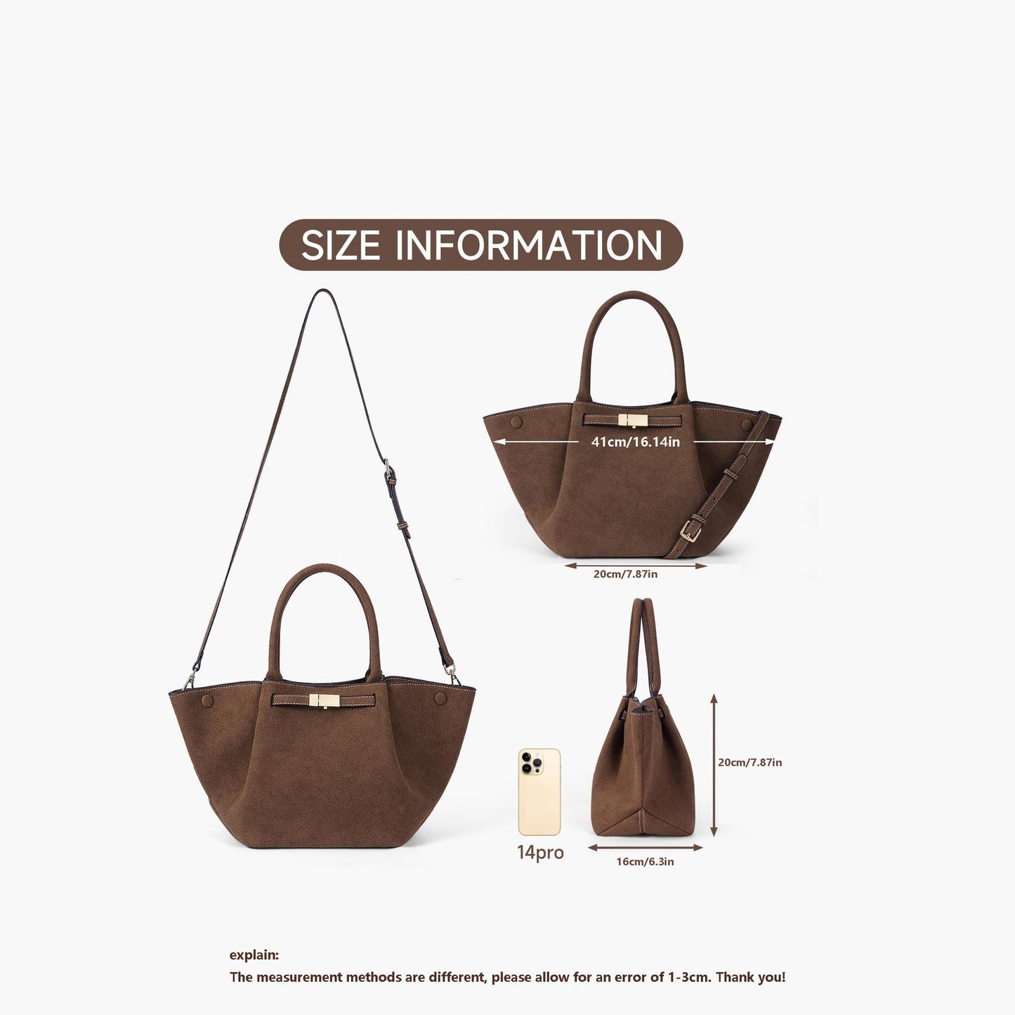 Bolso Tote Vintage de Ante Sintético