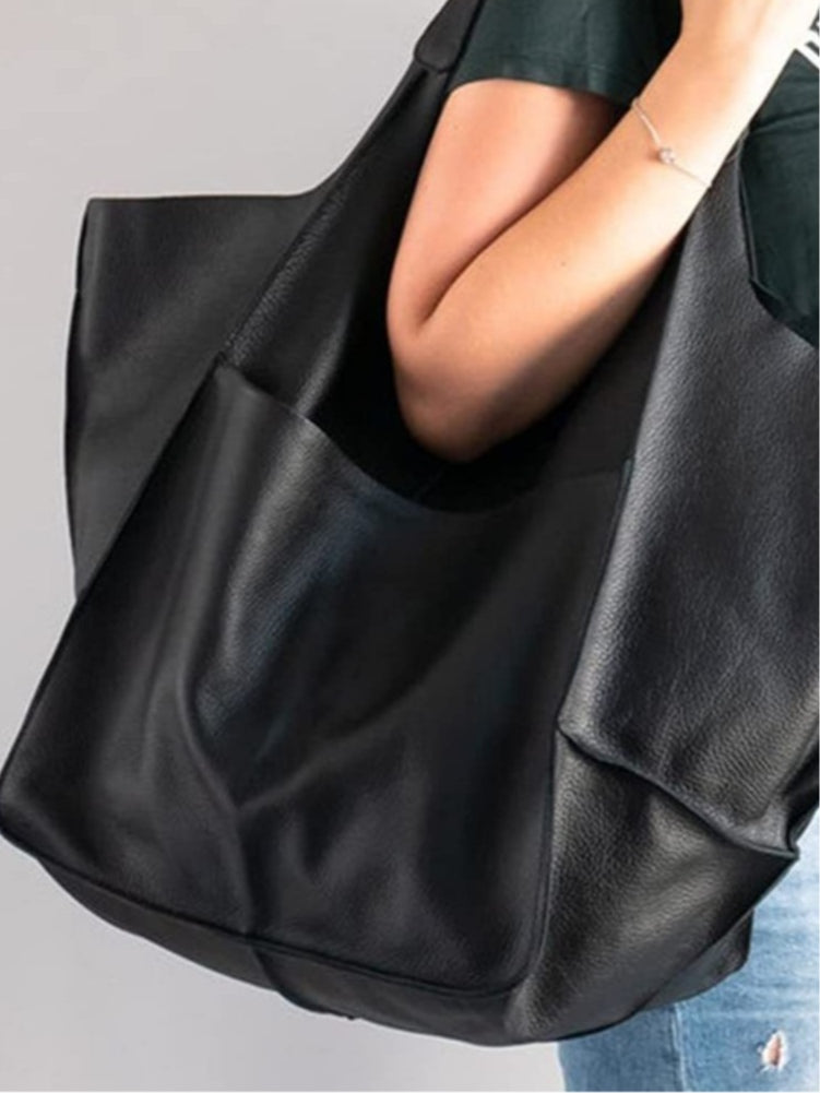 Bolso de Hombro Grande de Piel Sintética Suave y Gran Capacidad