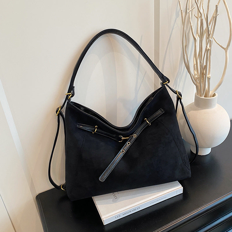 Bolso Multifuncional de Ante Vintage de Alta Gama para Hombro y Bandolera