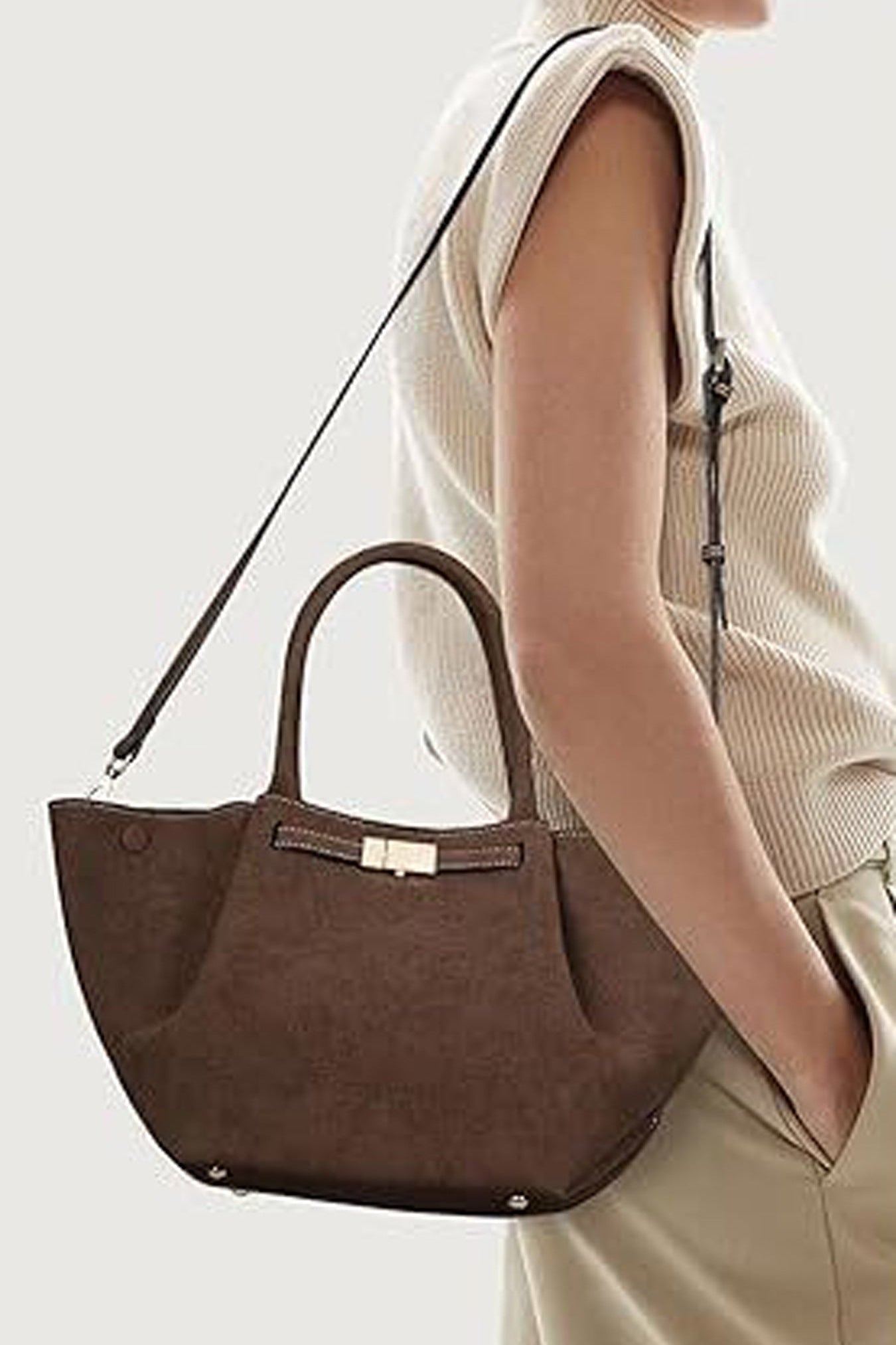 Bolso Tote Vintage de Ante Sintético