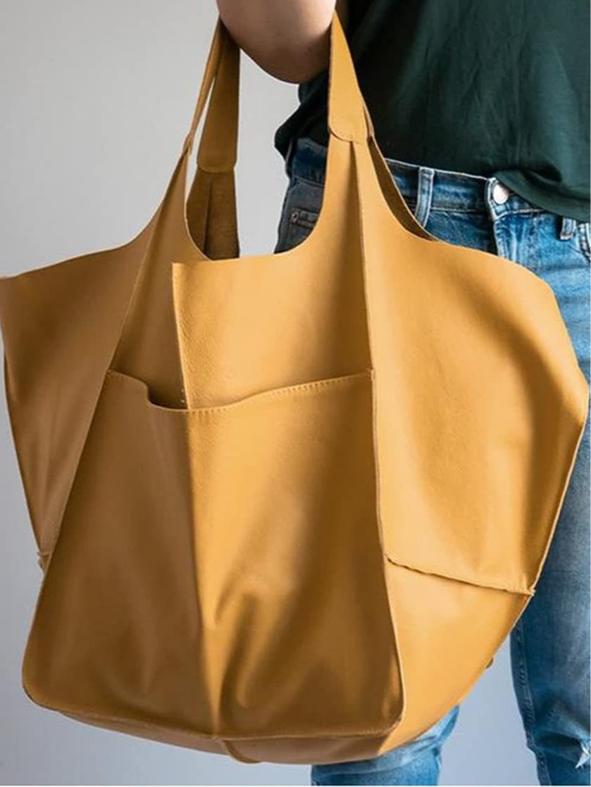 Bolso de Hombro Grande de Piel Sintética Suave y Gran Capacidad