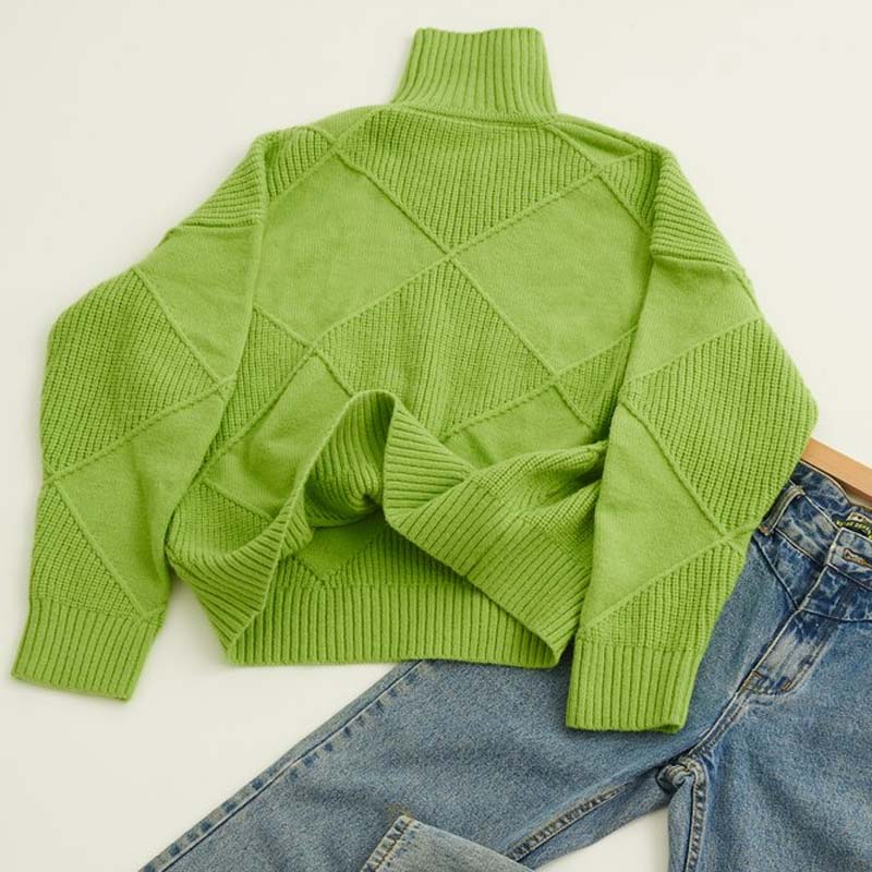 Jersey de Cuello Vuelto en Color Liso