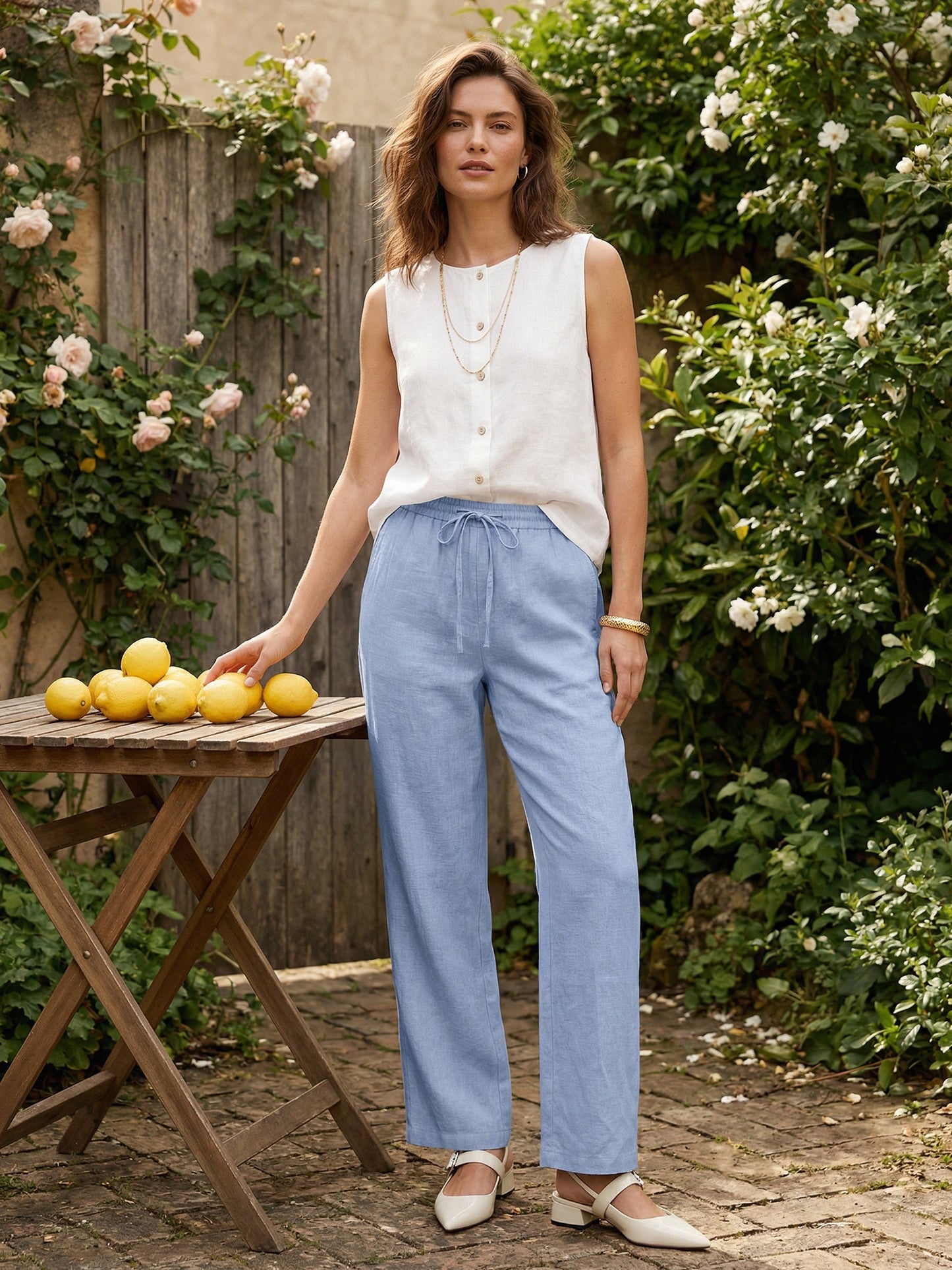 Pantalón de Lino Blanco