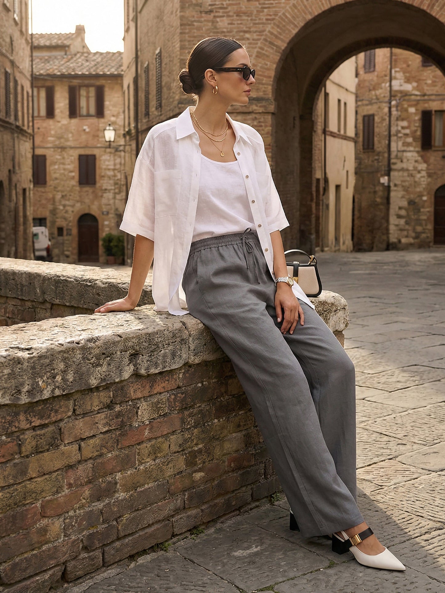 Pantalón de Lino Blanco