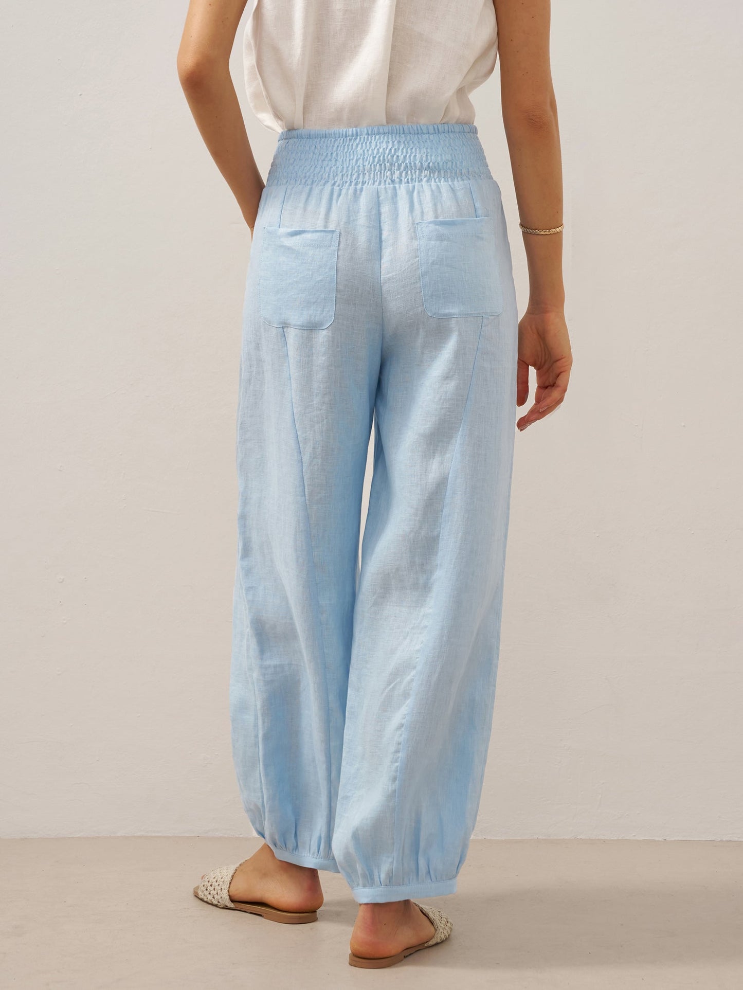 100% Lino Cintura Ancha