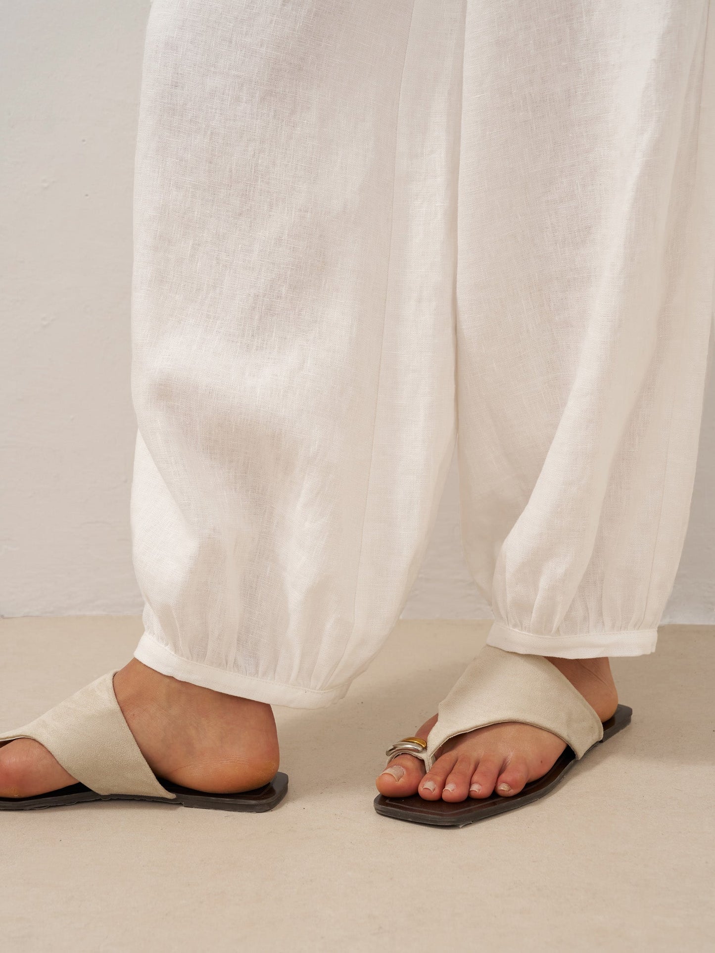 Pantalón 100% Lino Cintura Ancha