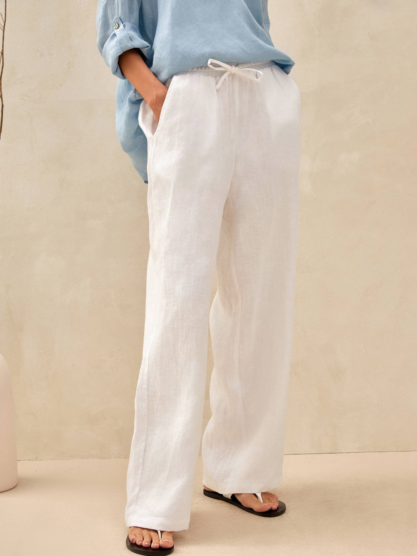 Pantalón de Lino Blanco