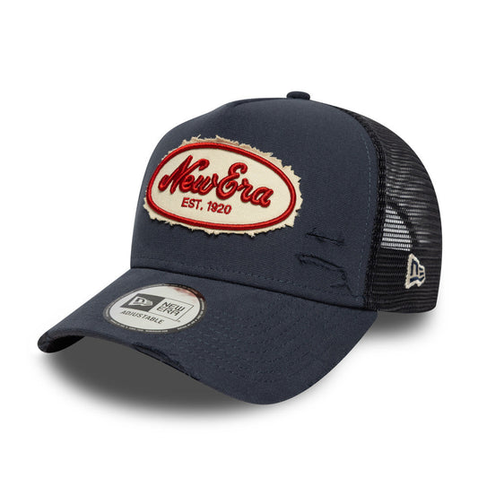 Gorra 9FORTY A-Frame Trucker New Era Canvas Distressed Navy