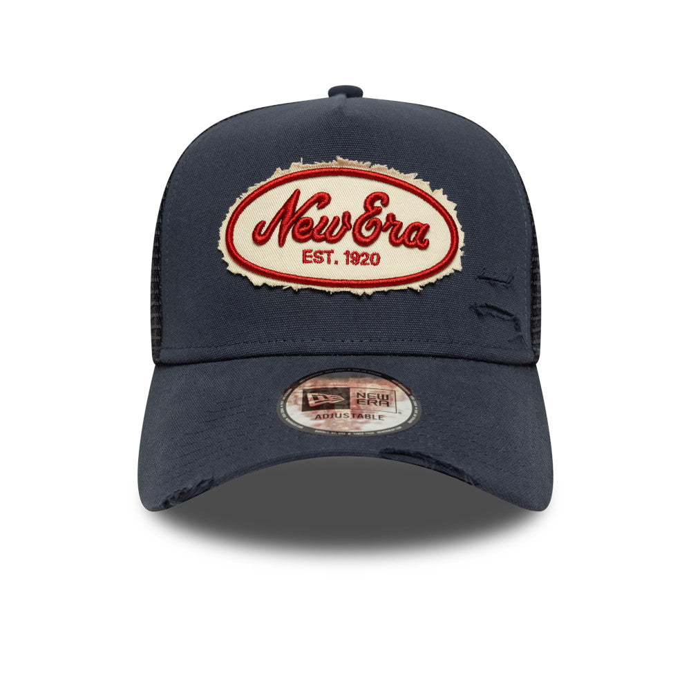 Gorra 9FORTY A-Frame Trucker New Era Canvas Distressed Navy