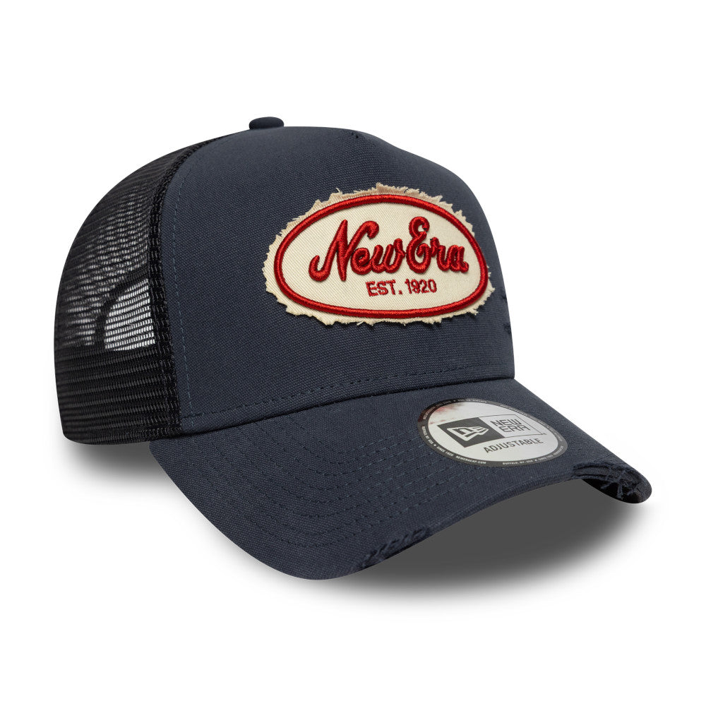 Gorra 9FORTY A-Frame Trucker New Era Canvas Distressed Navy