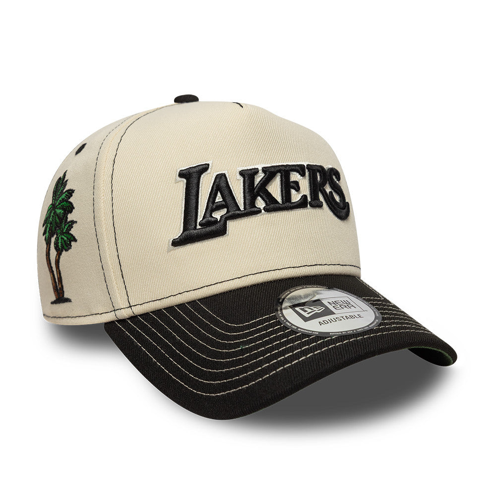 Gorra 9FORTY E-Frame Ajustable Icono de la Ciudad LA Lakers NBA Blanco roto