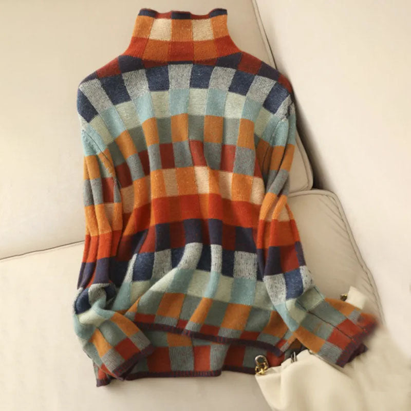 Jersey de Punto de Cuadros de Colores