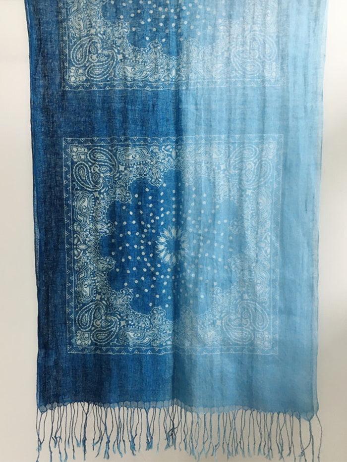 Pañuelo de Lino Índigo Artesanal