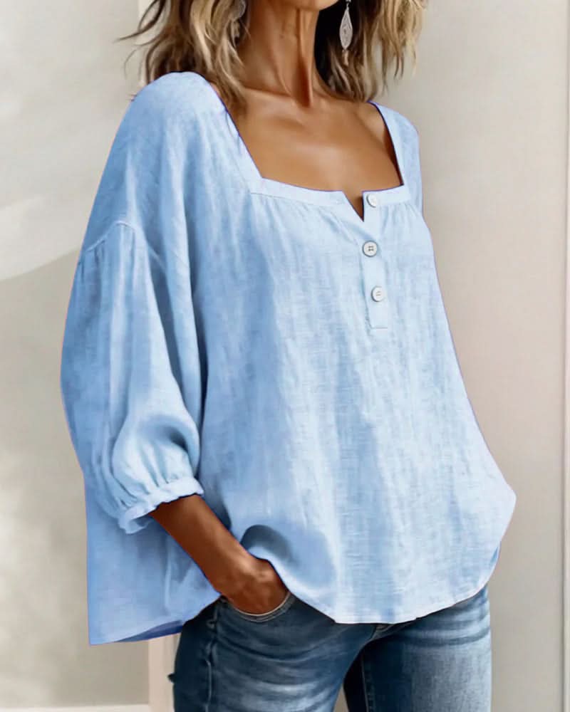 Blusa Florence Manga Abullonada