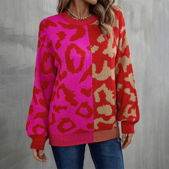 Jersey de Punto Patchwork Leopardo