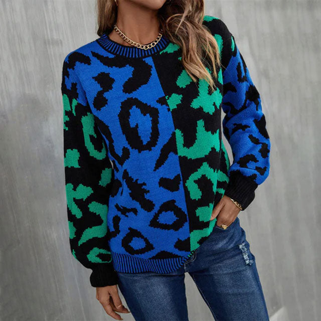 Jersey de Punto Patchwork Leopardo