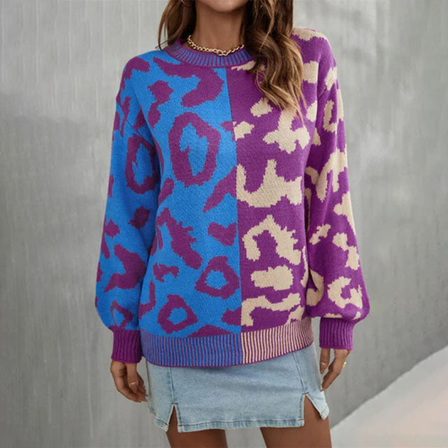 Jersey de Punto Patchwork Leopardo