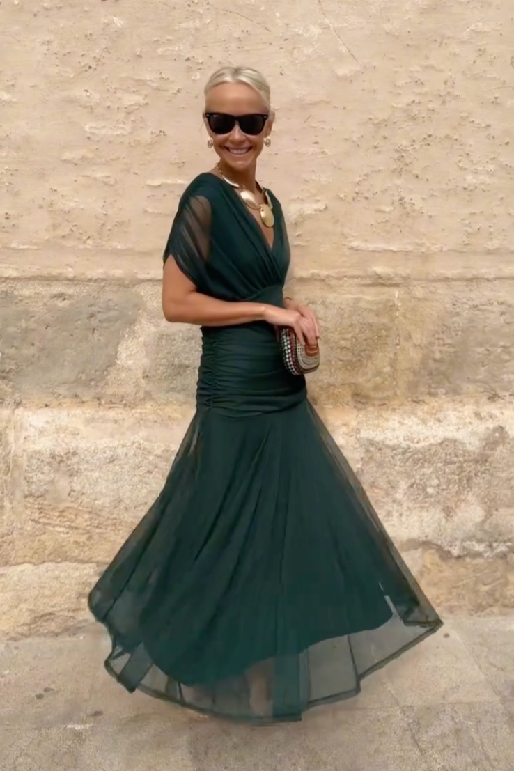 Luisa™ -  Elegante Vestido Largo de Fiesta Con Escote En V