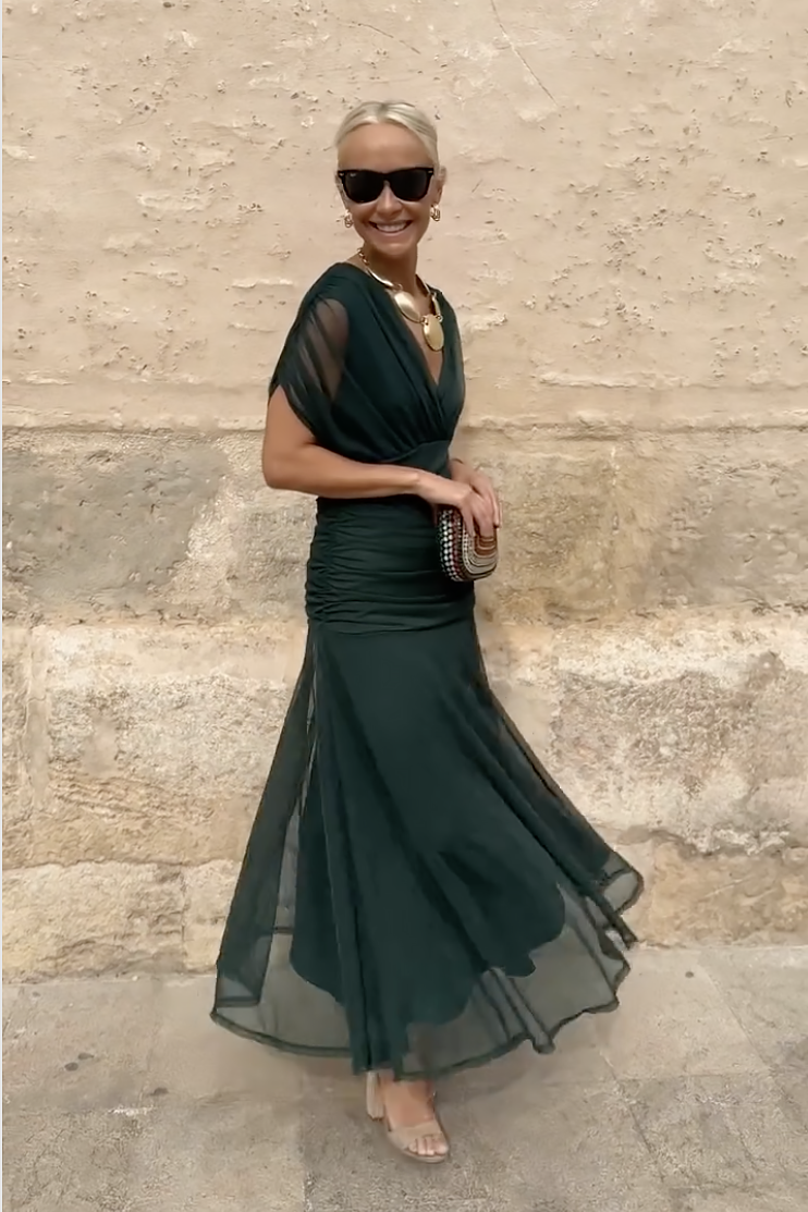 Luisa™ -  Elegante Vestido Largo de Fiesta Con Escote En V