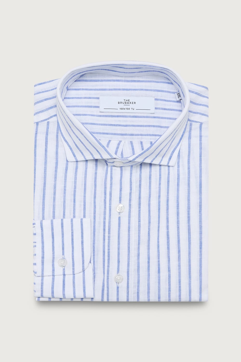 Camisa Fondo Blanco Raya Azul