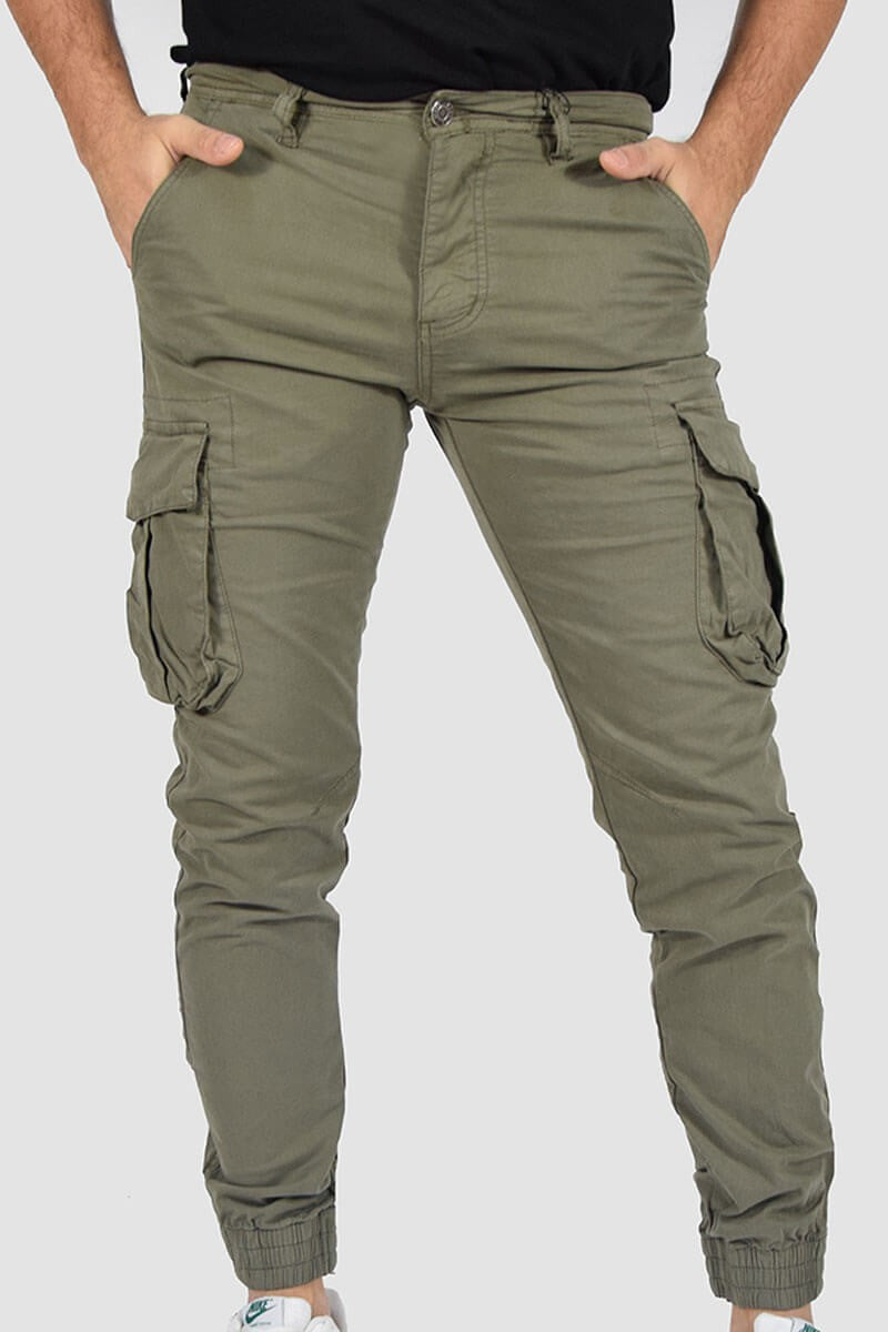 PANTALONES CON BOLSILLOS CARGO Y PUÑO