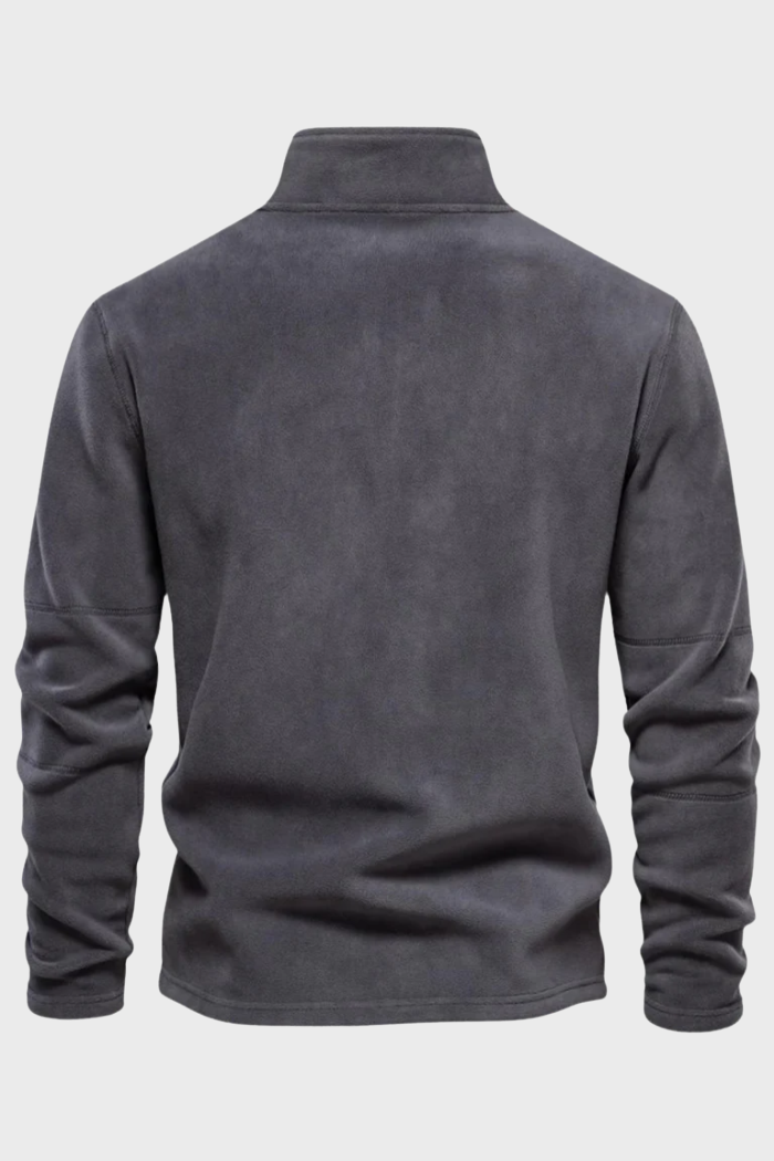 Chaqueta de Ante Media Cremallera Marrón