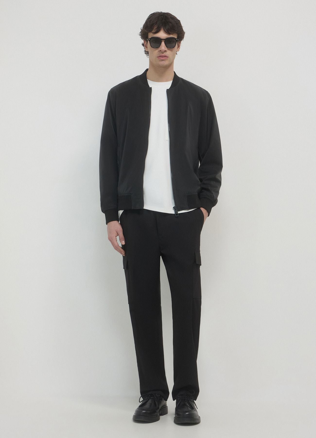 Cazadora Bomber Impermeable Negra