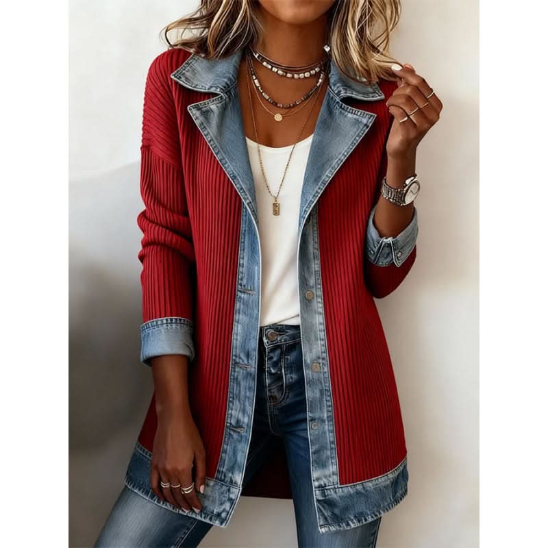 Chaqueta Denim Casual con Paneles