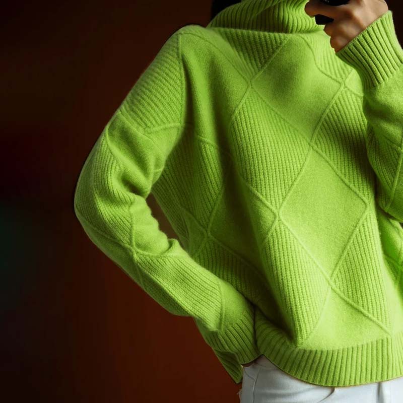 Jersey de Cuello Vuelto en Color Liso
