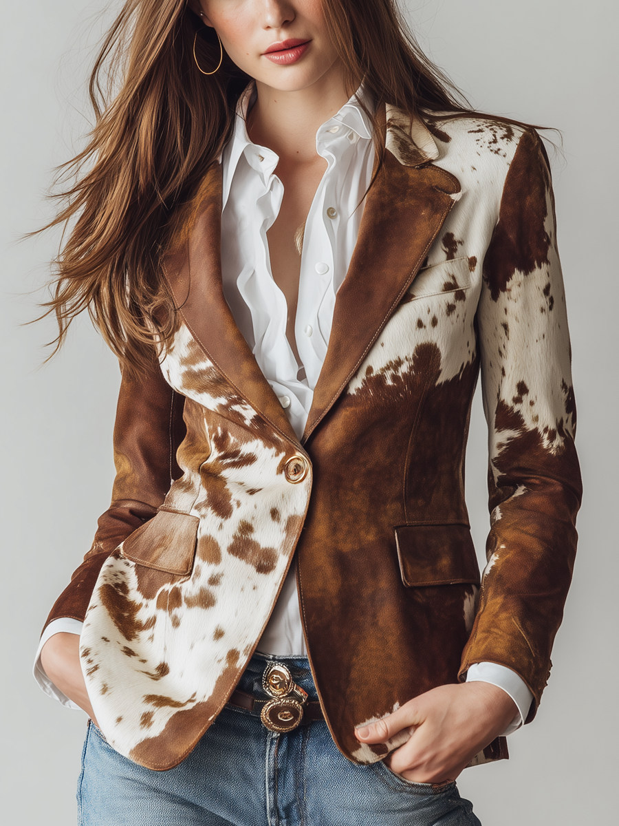 Agathe | Blazer vintage estampado de vaca