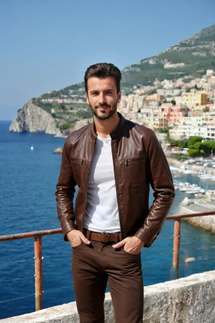 Chaqueta de Piel Firenze Marrón