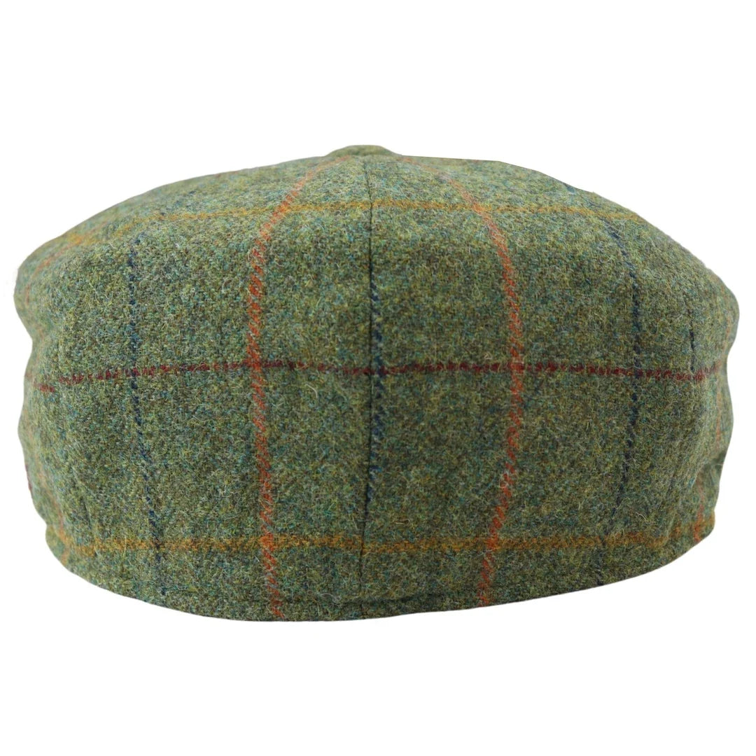 Gorra Baker Boy de Tweed Verde a Cuadros