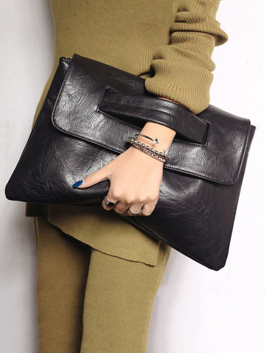 Bolso Clutch de Gran Capacidad con Correa Bandolera y Cierre Magnético