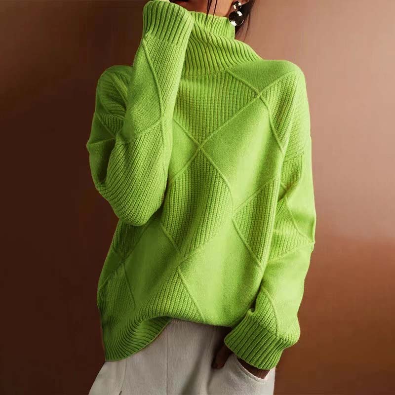 Jersey de Cuello Vuelto en Color Liso