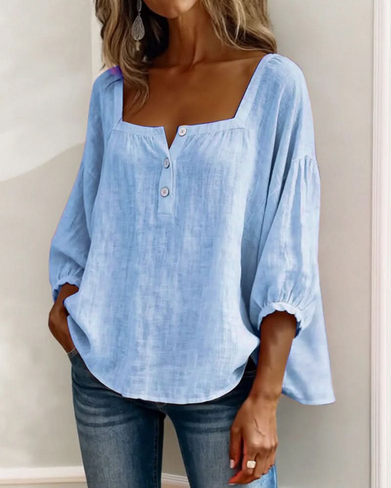Blusa Florence Manga Abullonada